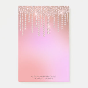 Elegant, stijlvol, roze en paarse diamanten post-it® notes