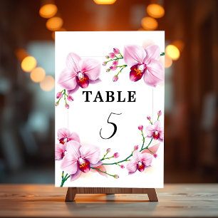 Elegant Stijlvol Roze Orchideeën Lijst Event Kaart
