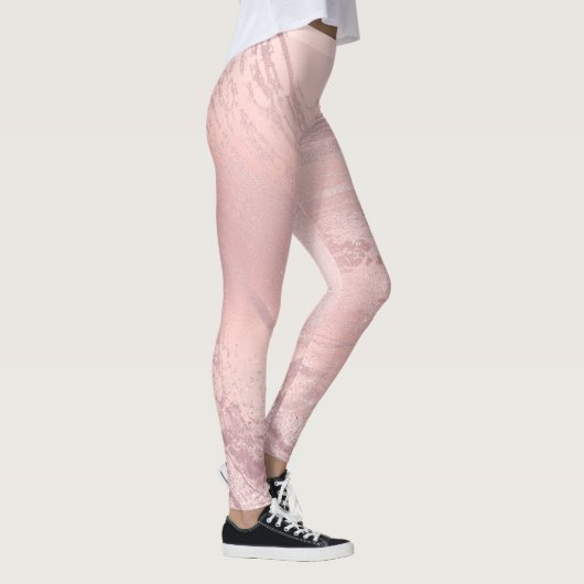 Elegant stijlvol roze roze roze goud glitter marme leggings (Rechts)