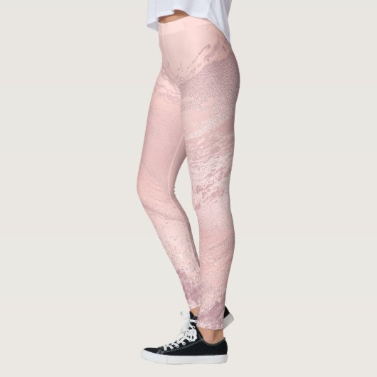 Elegant stijlvol roze roze roze goud glitter marme leggings (Links)