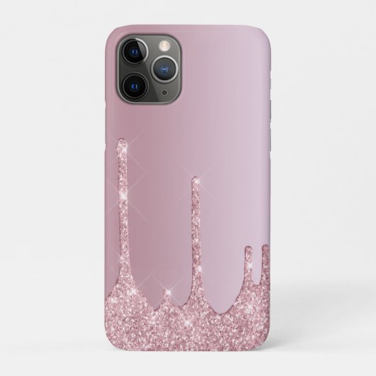 Elegant stijlvol roze roze roze goudglitterdruppel Case-Mate iPhone case (Achterkant)