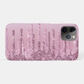 Elegant stijlvol roze roze roze goudglitterdruppel Case-Mate iPhone case (Achterkant (horizontaal))