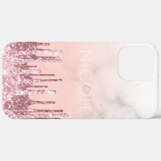 Elegant stijlvol roze roze roze goudglitterdruppel Case-Mate iPhone case (Achterkant / Rechts)