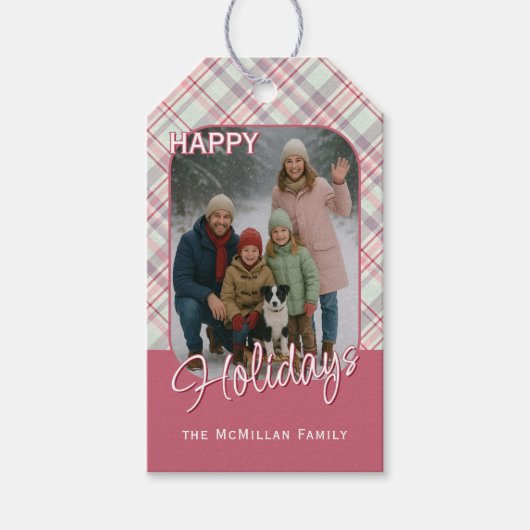 Elegant stijlvol rustiek speelpatroon cadeaulabel (Voorkant)