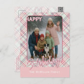 Elegant stijlvol rustiek speelpatroon feestdagenkaart (Voorkant / Achterkant)