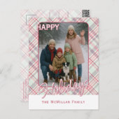 Elegant stijlvol rustiek speelpatroon feestdagenkaart (Voorkant / Achterkant)