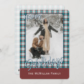 Elegant stijlvol rustiek speelpatroon feestdagenkaart (Voorkant / Achterkant)