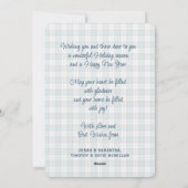 Elegant stijlvol rustiek speelpatroon feestdagenkaart (Achterkant)