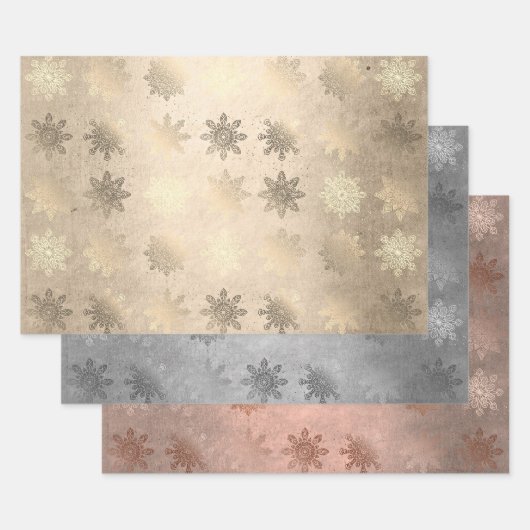 Elegant stijlvol Snowflake Pattern Kerstmis Inpakpapier Vel (Set)