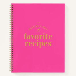 Elegant Stijlvol Trendy Roze en Goud Blank Recept Notitieboek