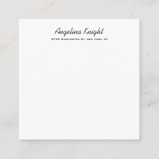 Elegant stijlvol, uniek handschrift informatiekaartje (Voorkant)