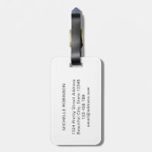 Elegant Stijlvol Wit Goud Monogram Initiaal Script Bagagelabel (Achterkant verticaal)