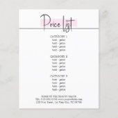 Elegant Stijlvol Wit Rose Beauty Menu (Voorkant)