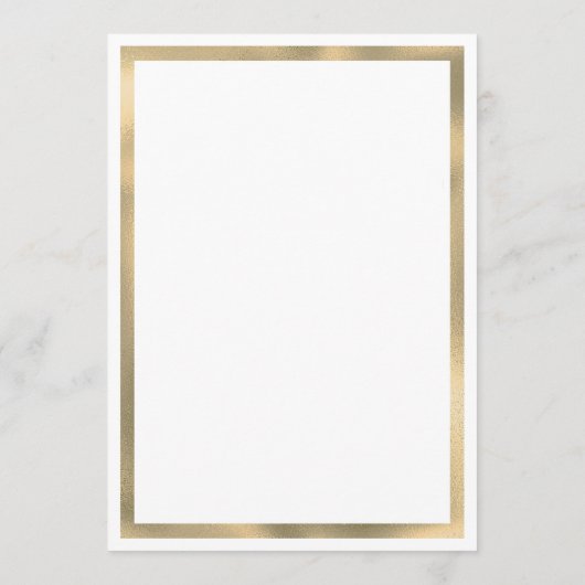 Elegant stijlvol witgouden lijst Huwelijksmenu Menu (Achterkant)