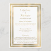 Elegant stijlvol witgouden lijst Huwelijksmenu Menu (Voorkant)