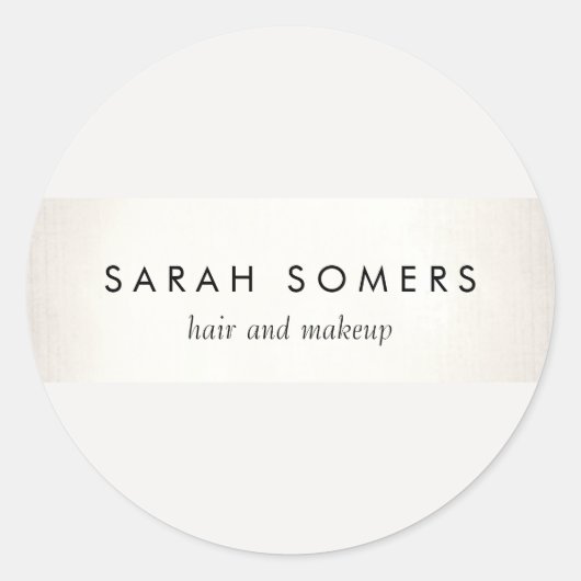 Elegant Stijlvol Witte Modern FAUX Silver Striped Ronde Sticker (Voorkant)