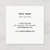 Elegant stijlvol zwart en wit hout vierkante visitekaartje (Achterkant)