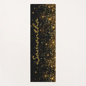 Elegant Stijlvol zwart glitter monogram Yogamat (Voorkant)