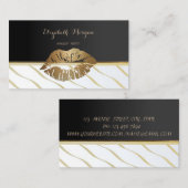 Elegant stijlvol, zwart, lips visitekaartje (Voorkant / Achterkant)