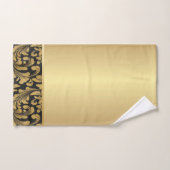Elegant Stijlvol Zwart Oud Goud Swirls Bad Handdoek (Handdoek)