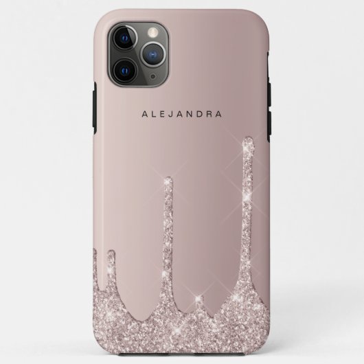 Elegant stijlvolle champagne glitter druppelt op Case-Mate iPhone case (Achterkant)