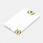 Elegant stijlvolle zonnebloemen post-it® notes (Schuin)