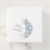 Elegant Stof Blauw Bloem Stijl Bruiloft Feest Bedankjes Labels (In situ)