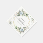 Elegant Stof Blauw Groen Bruidsfeest Papier Servet (Hoek)