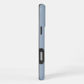 Elegant Stof Blauw Schrift Monogram iPhone Hoesje (Rechterkant)