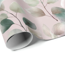 Elegant Stof Roze Eucalyptus Watercolor Patroon