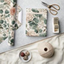 Elegant Stof Roze Eucalyptus Watercolor Patroon