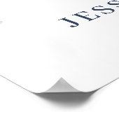 Elegant Stofblauw Boho Bruidsfeest Welkomstbord Poster (Hoek)