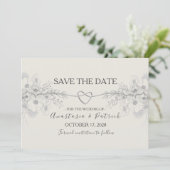Elegant Stofblauw Calligrafie Bruiloft Save The Date (Staand voorkant)