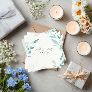 Elegant Stofblauw Eucalyptus Turquoise Bloem Bruil Servet