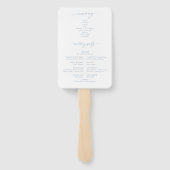 Elegant Stofblauw Huwelijksprogramma Handwaaier (Achterkant)