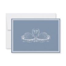 Elegant Stofblauw Klassiek Schrift Monogram Trouwe