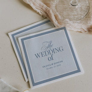 Elegant Stofblauw   Klassieke Luxe Bruiloft Servet
