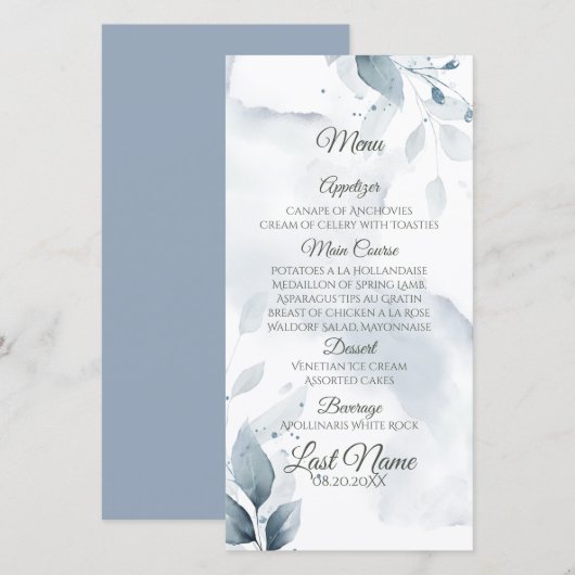 Elegant Stofblauw Loof  (Voorkant / Achterkant)