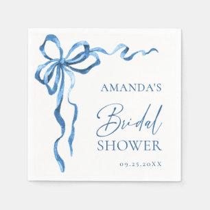 Elegant Stofblauwe Met de Hand Getekende Boog Brui Servet