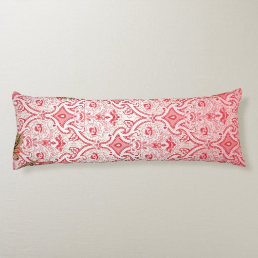 Elegant stoffenontwerp met ingewikkelde bloemen p lichaamskussen (Achterkant)
