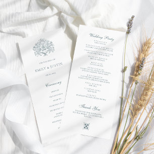  Elegant Stoffig Blauw Barok Bruiloft Programma