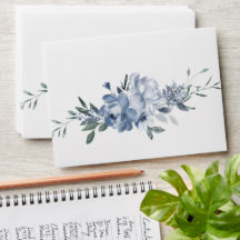 Elegant Stoffig Blauw Bloemen Bruiloft