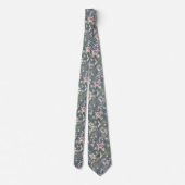 Elegant Stoffig Blauw Bloemen Bruiloft Necktie Stropdas (Achterkant)