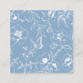 Elegant Stoffig Blauw Bloemen QR Code Bruiloft RSV Informatiekaartje (Achterkant)