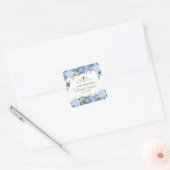 Elegant Stoffig Blauw Bloemen Victoriaans Vrijgeze Vierkante Sticker (Envelop)
