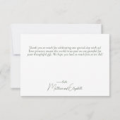 Elegant Stoffig Blauw Geel Wildbloemen Boho Bruilo Bedankkaart (Achterkant)