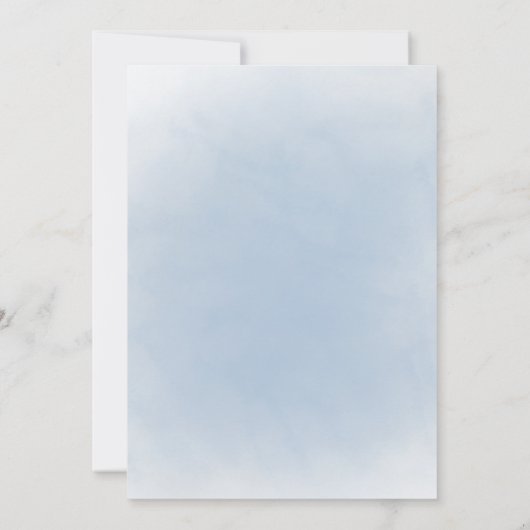 Elegant stoffig blauw goud kaart (Achterkant)