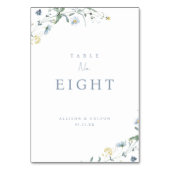 Elegant Stoffig Blauw Wildbloem Rustiek Boho Bruil Kaart (Achterkant)