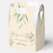 Elegant, stoffig groen blad, ambachtelijk papier bedankdoosjes (Geopend)