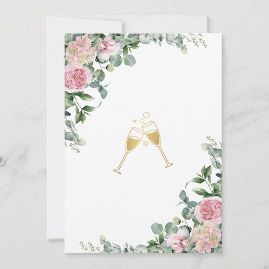 Elegant stoffig Roos Bloemen Rustiek Vrijgezellenf Kaart (Achterkant)